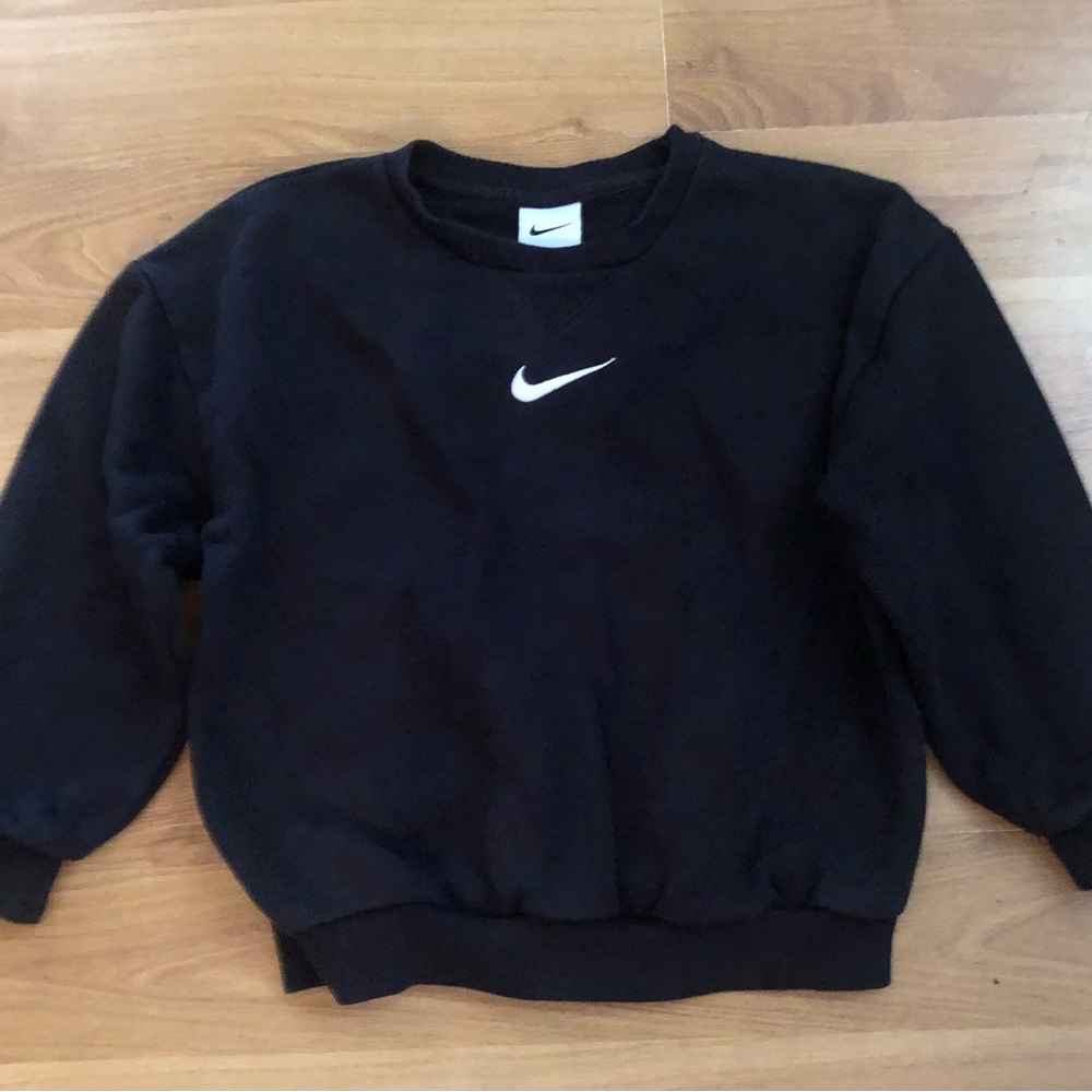 Nike Sweatshirt Boys Large (5-6Year) Black Club Fleece Crewneck